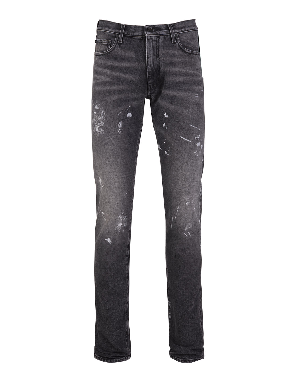 Off-White Man Diag Outline Paint Skinny Jeans