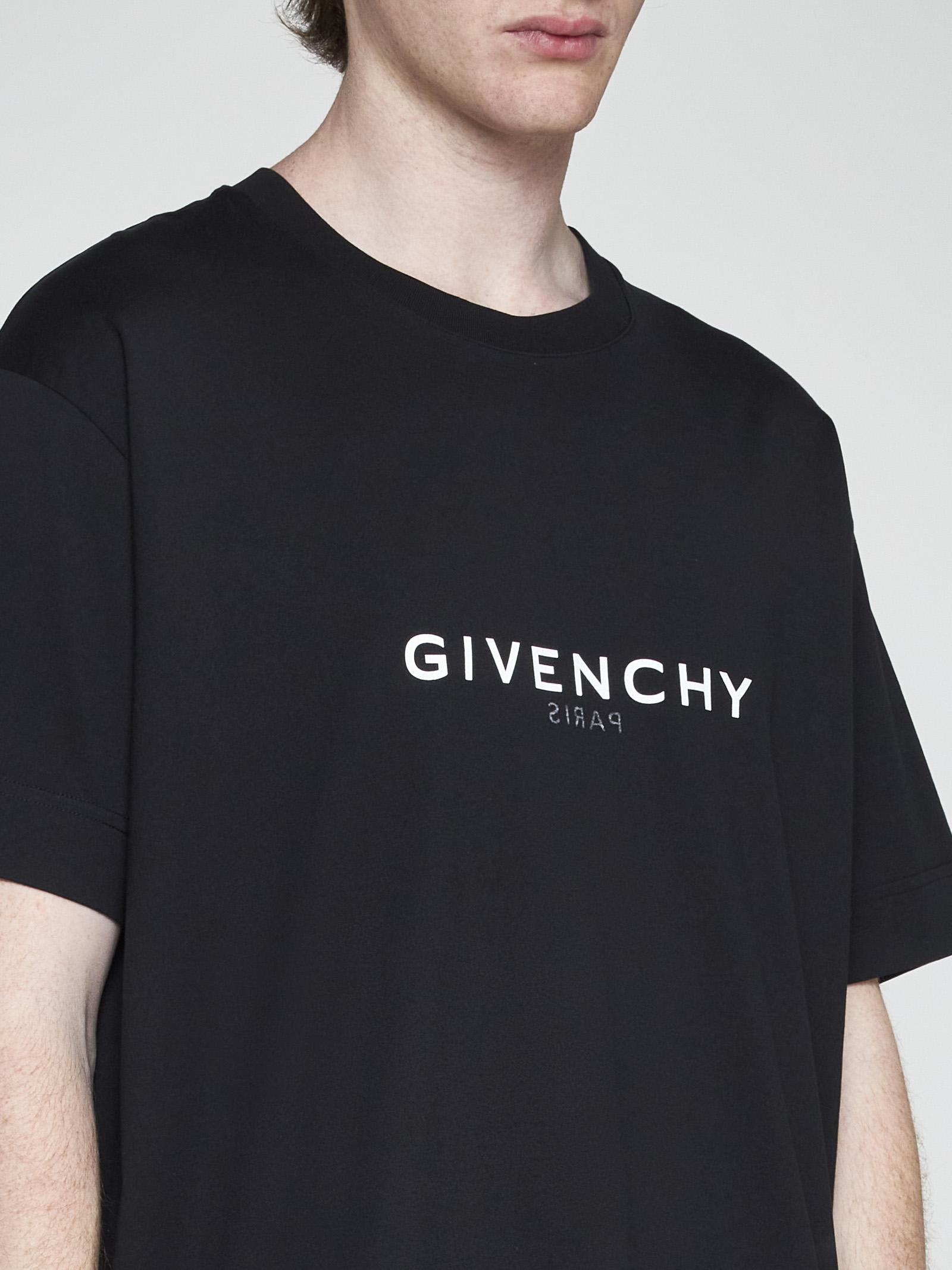 Shop Givenchy Logo Cotton T-shirt In Black