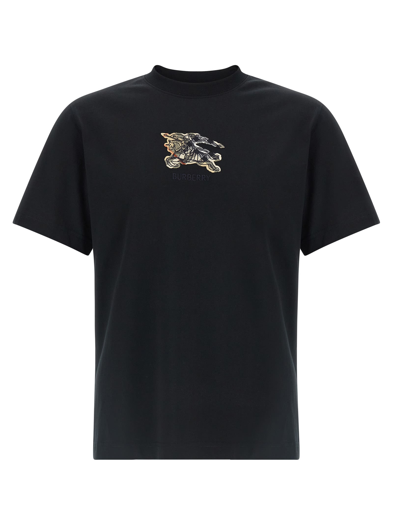 Burberry Crewneck Sweater With Long Sleeves And Logo In Black