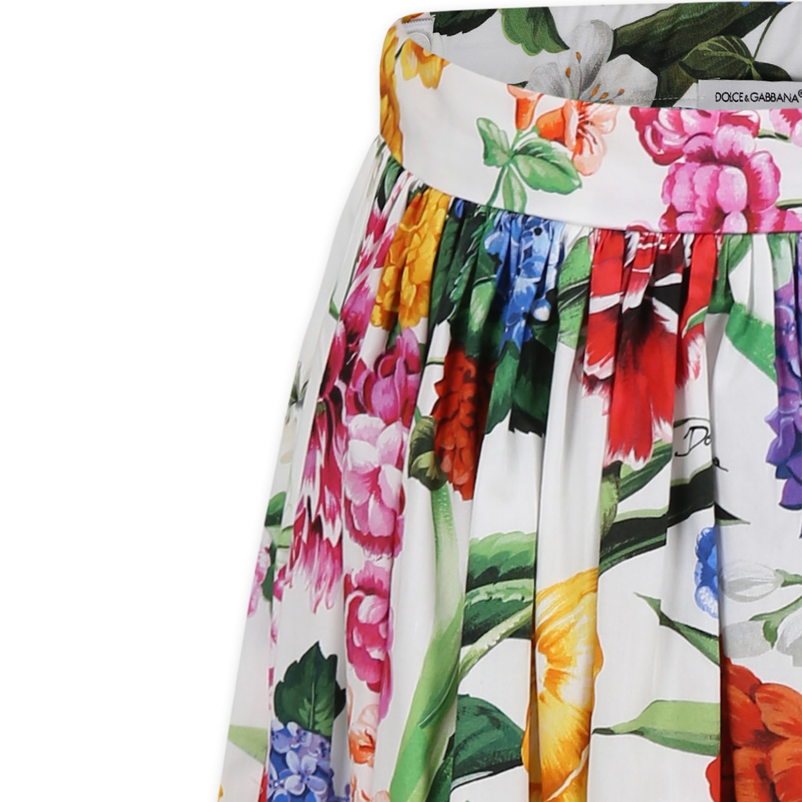 Dolce & Gabbana Multicolor Skirt For Girl With Floral Print In Multicolor