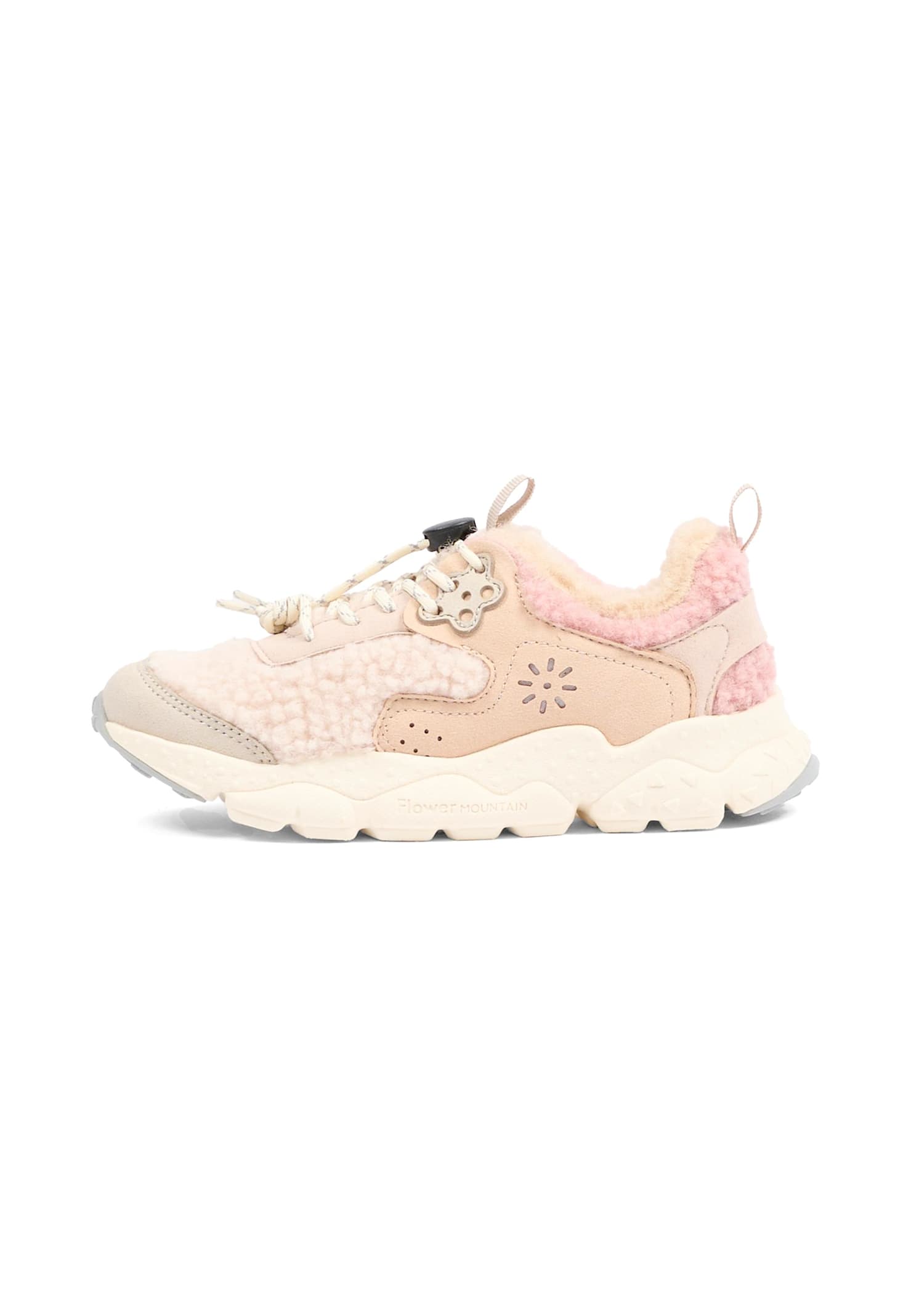 Flower Mountain Beige Sneakers For Girl In Multi