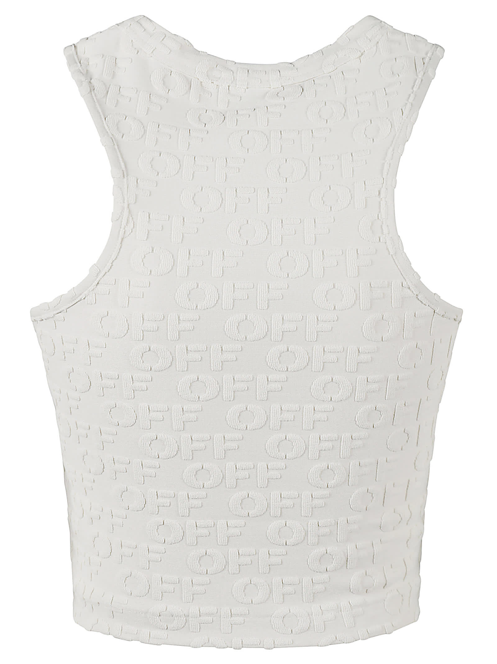 Off-white Rowing Terry-cloth Crop Top In White