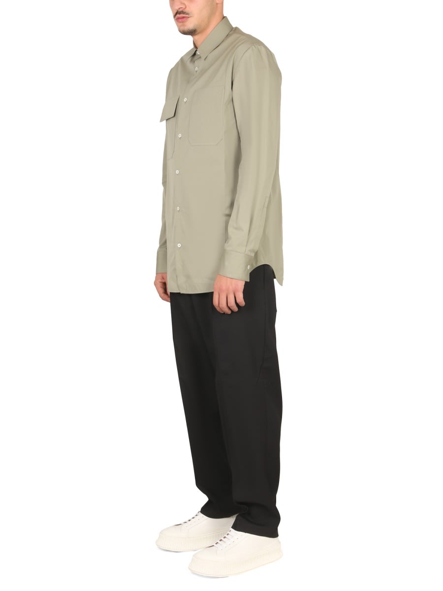 Shop Jil Sander Poplin Shirt In Green