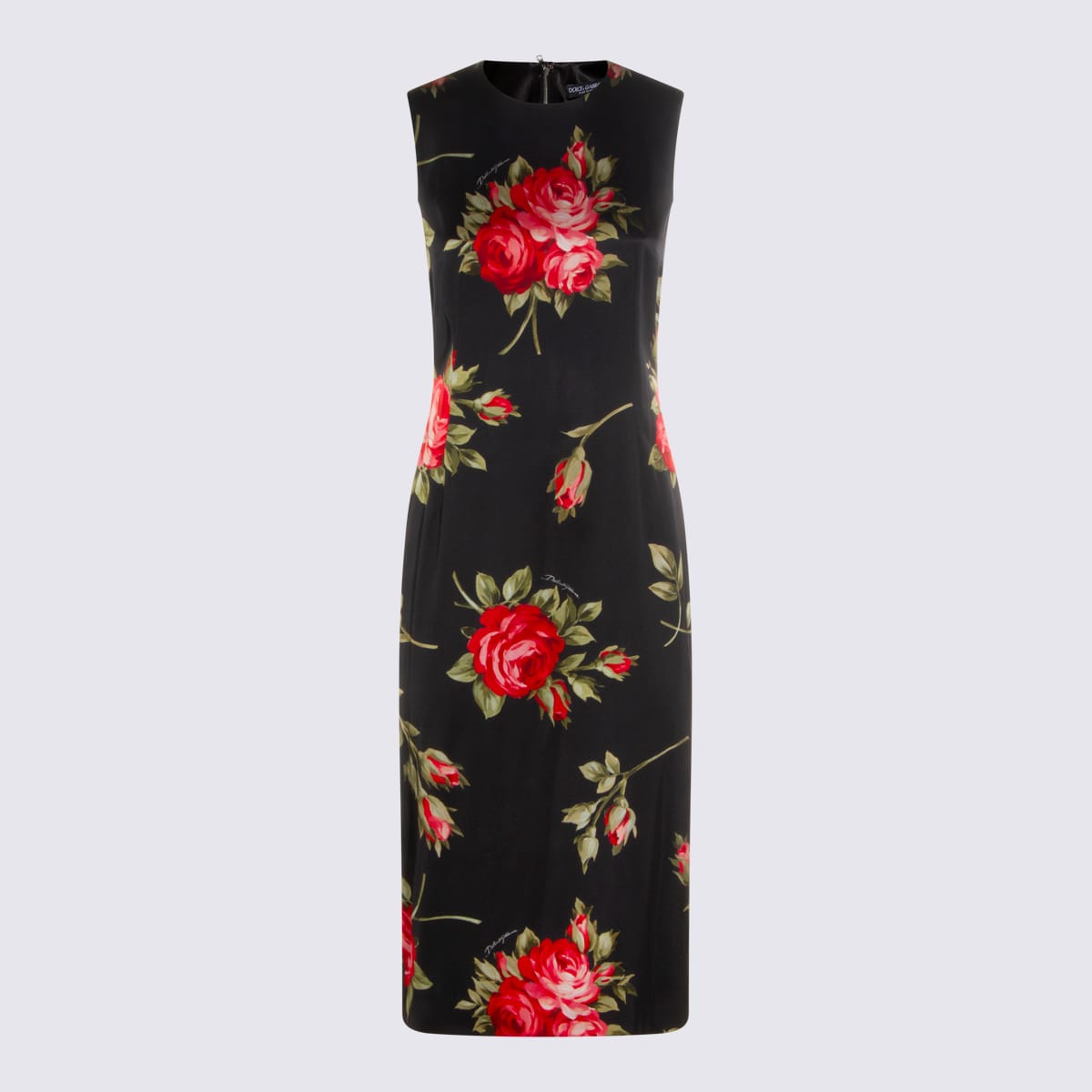 Dolce & Gabbana Black And Red Midi Dress