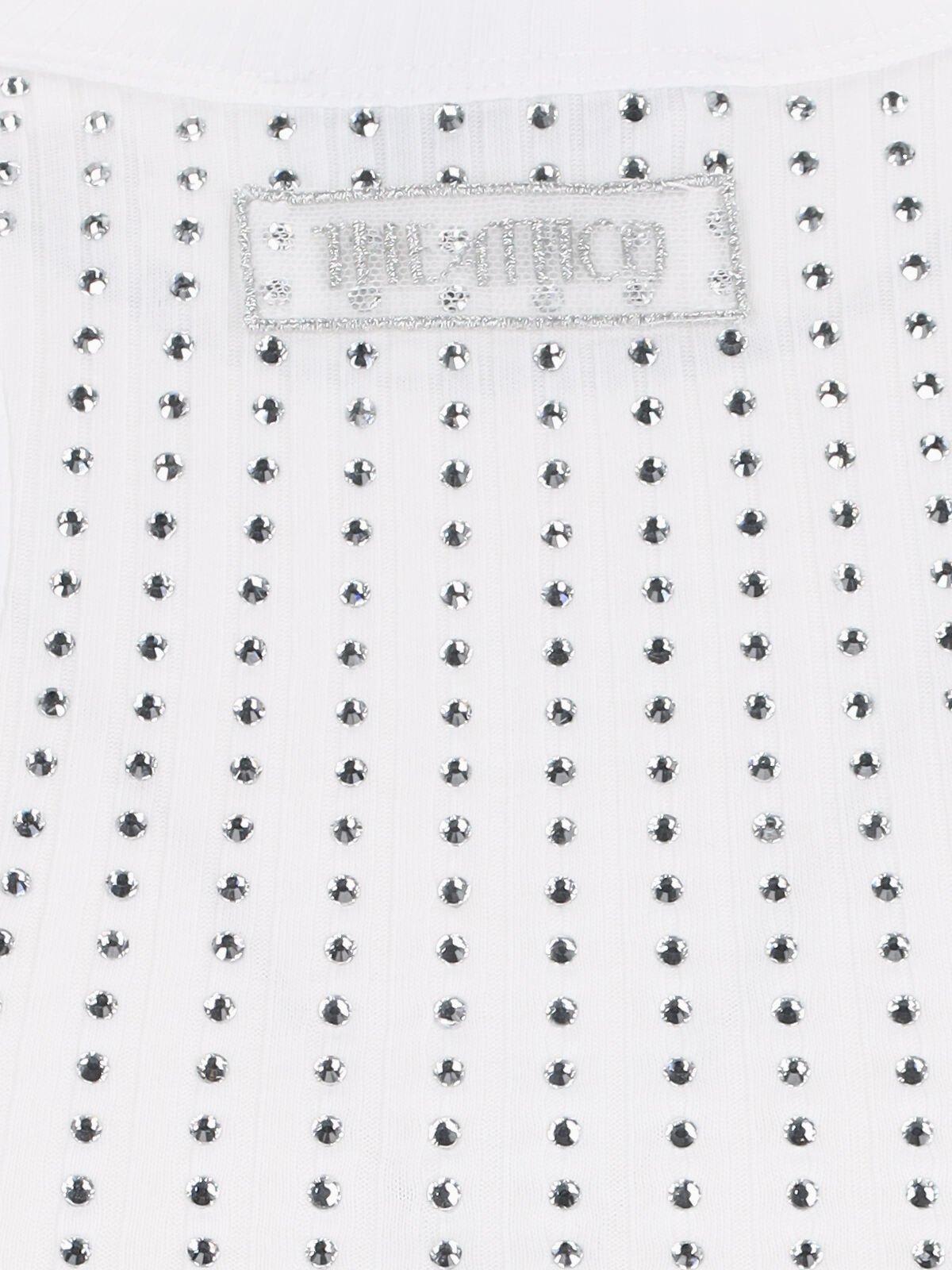 Attico Embellished Cotton Jersey Tank Top In White