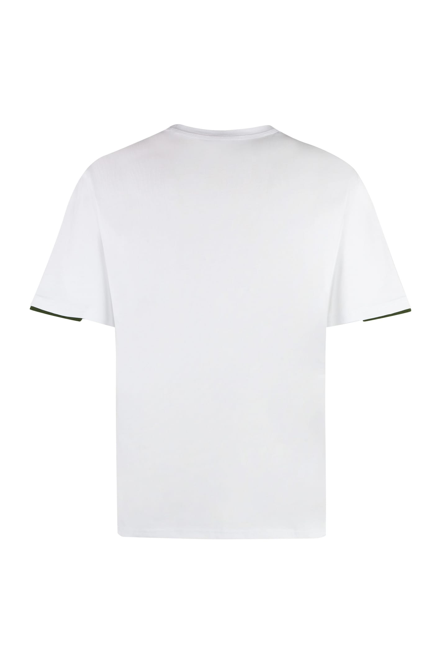 Shop K-way Fantome Cotton Crew-neck T-shirt In Anx White Green Cypress