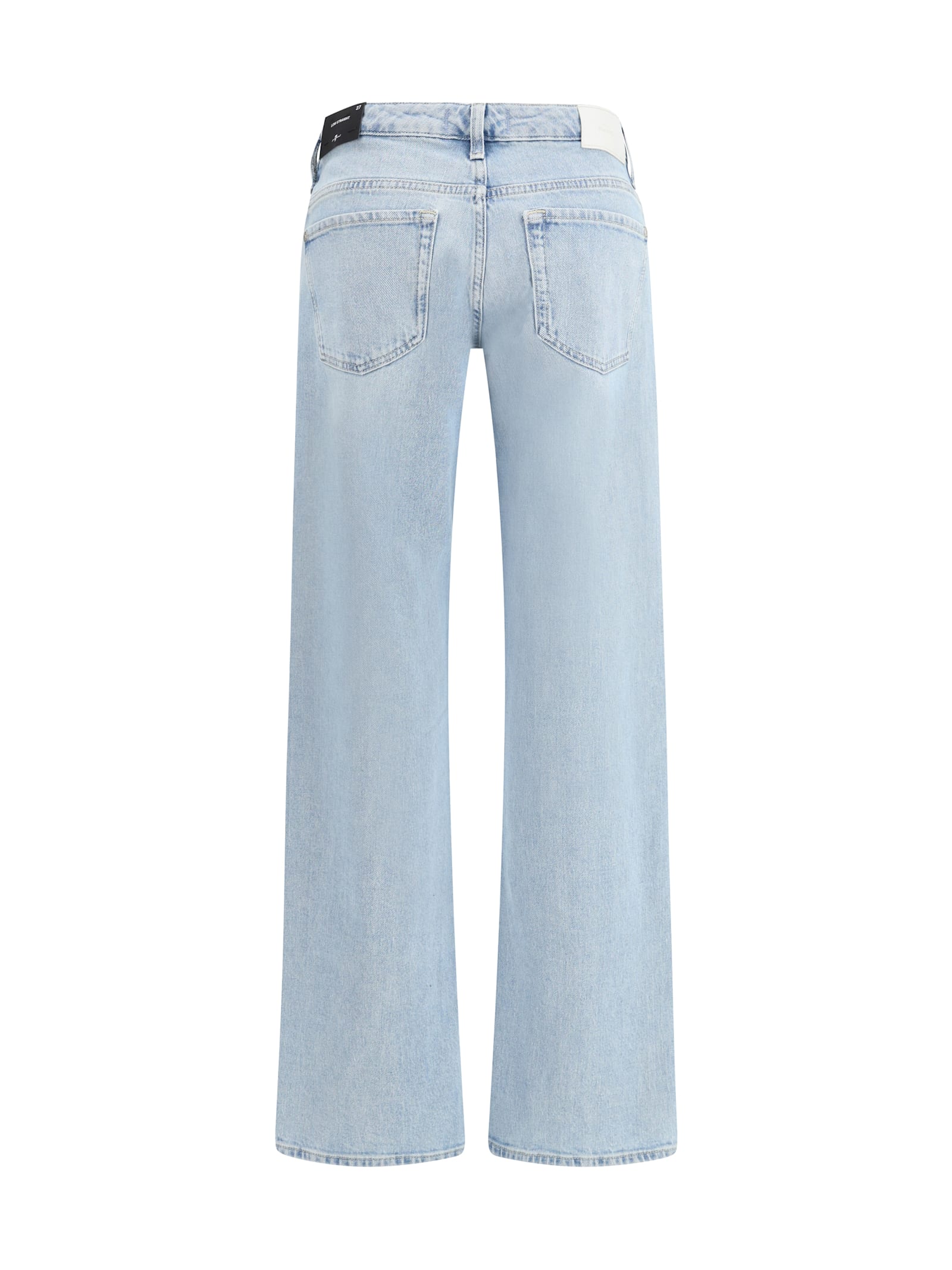 7 For All Mankind Low Straight Jeans In Blue