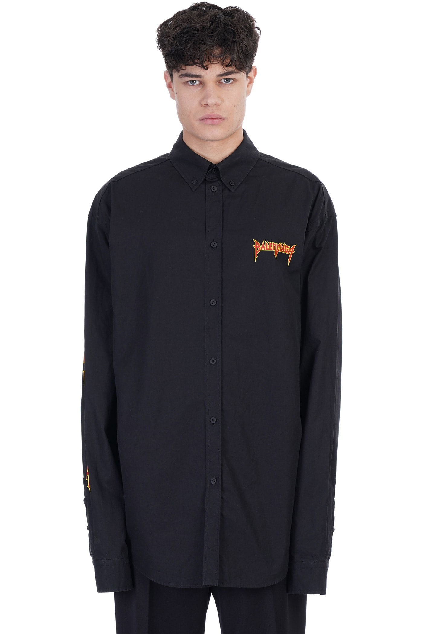 Balenciaga Shirt In Black Synthetic Fibers