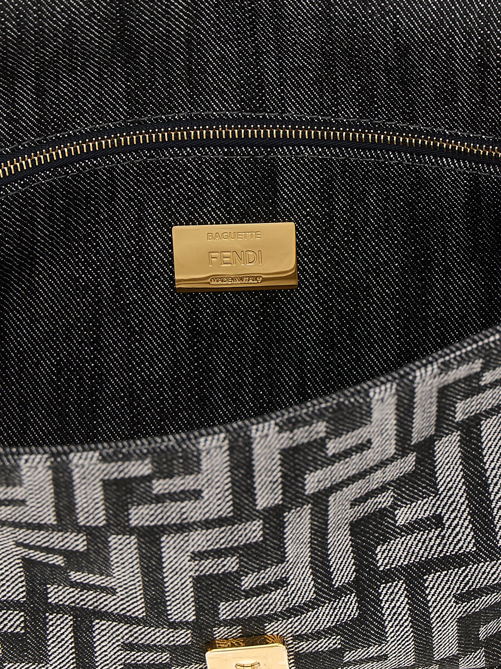 Fendi Medium Shoulder Bag Adjustable Strap In Black