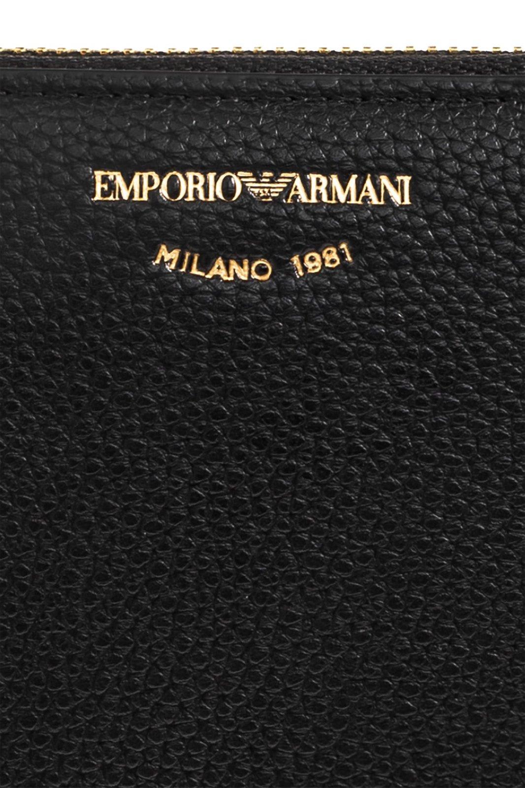 Shop Emporio Armani Wallet With Logo In Nero
