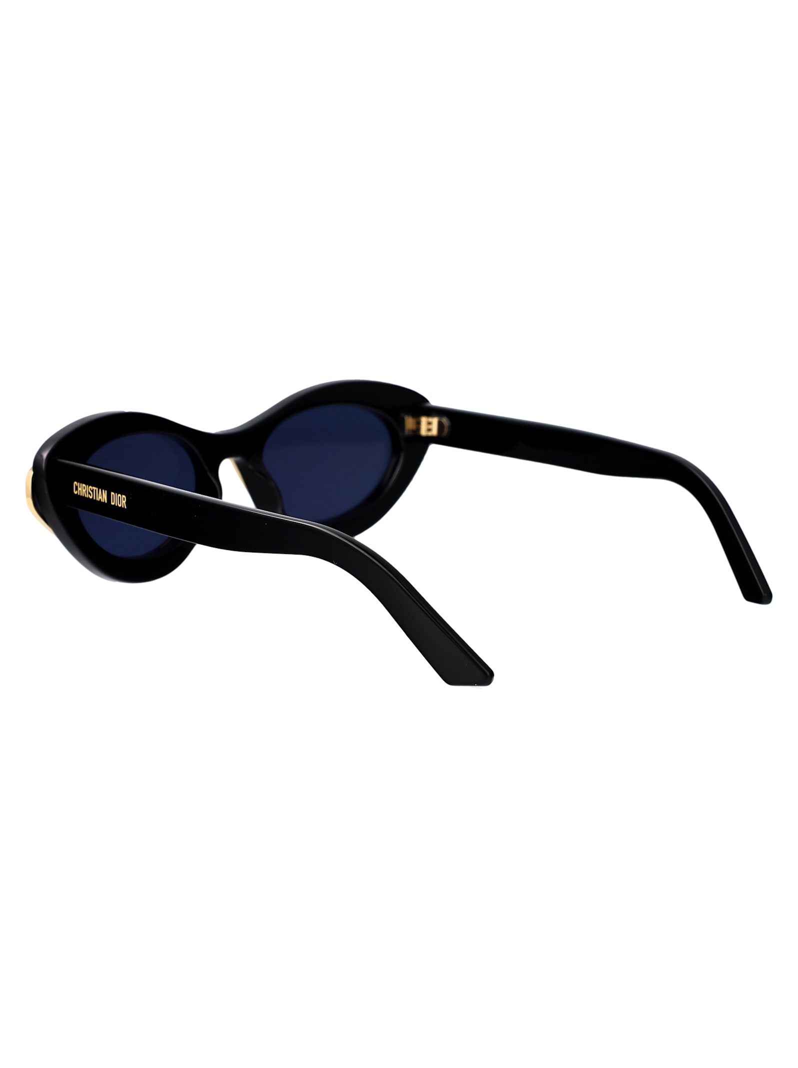 Shop Dior Meteor B1i Sunglasses In 10b0 Shiny Black / Blue