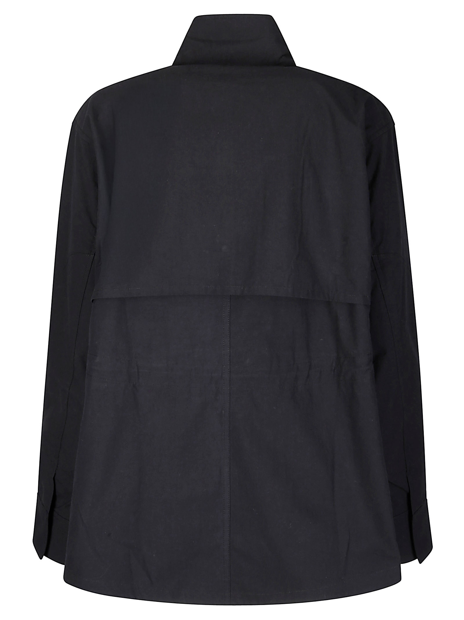 Studio Nicholson Military-inspired Black Multi-pocket Jacket With High Collar In Black