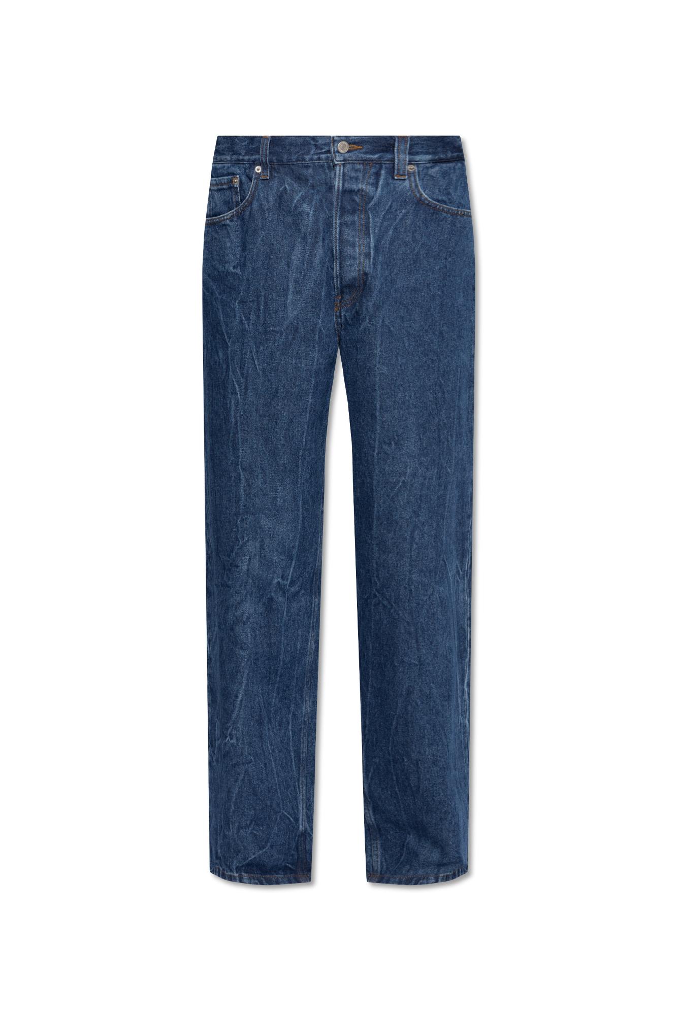 Shop Dries Van Noten Tapered Leg Jeans In Blue