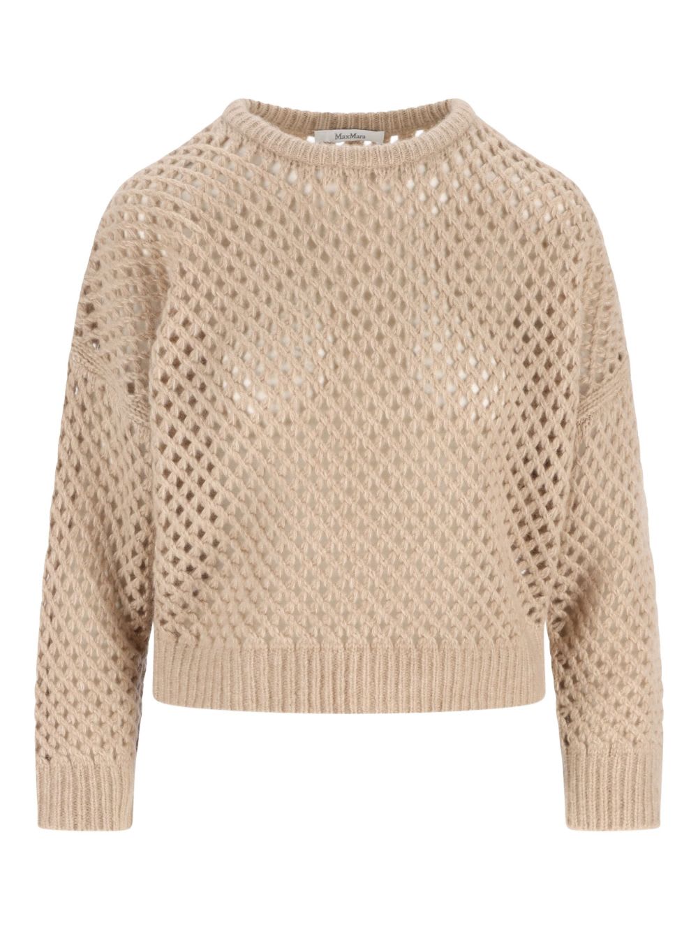 Max Mara Lattice-design Sweater In Brown