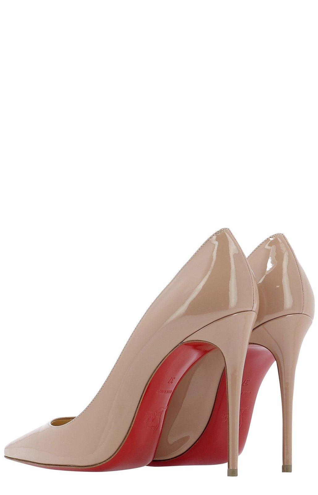 Shop Christian Louboutin Kate Pointed-toe Pumps In Nude