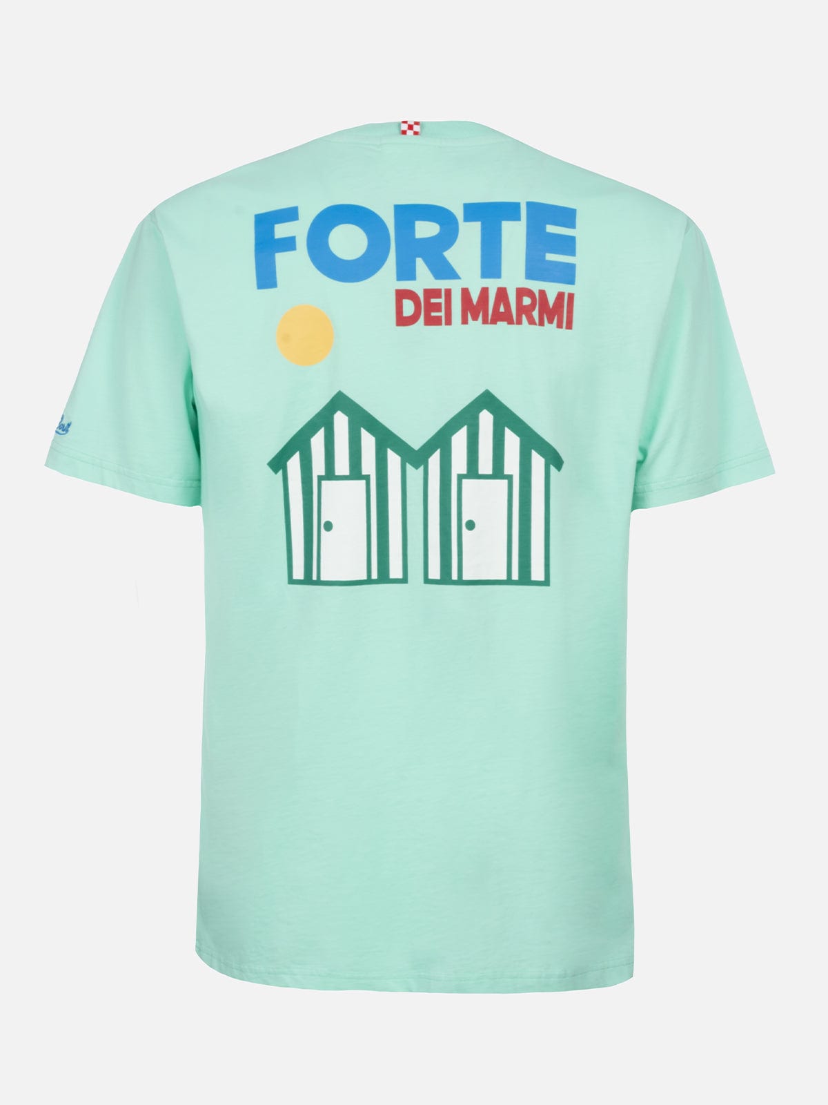 MC2 SAINT BARTH MAN COTTON T-SHIRT WITH FORTE DEI MARMI POSTCARD PLACED PRINT