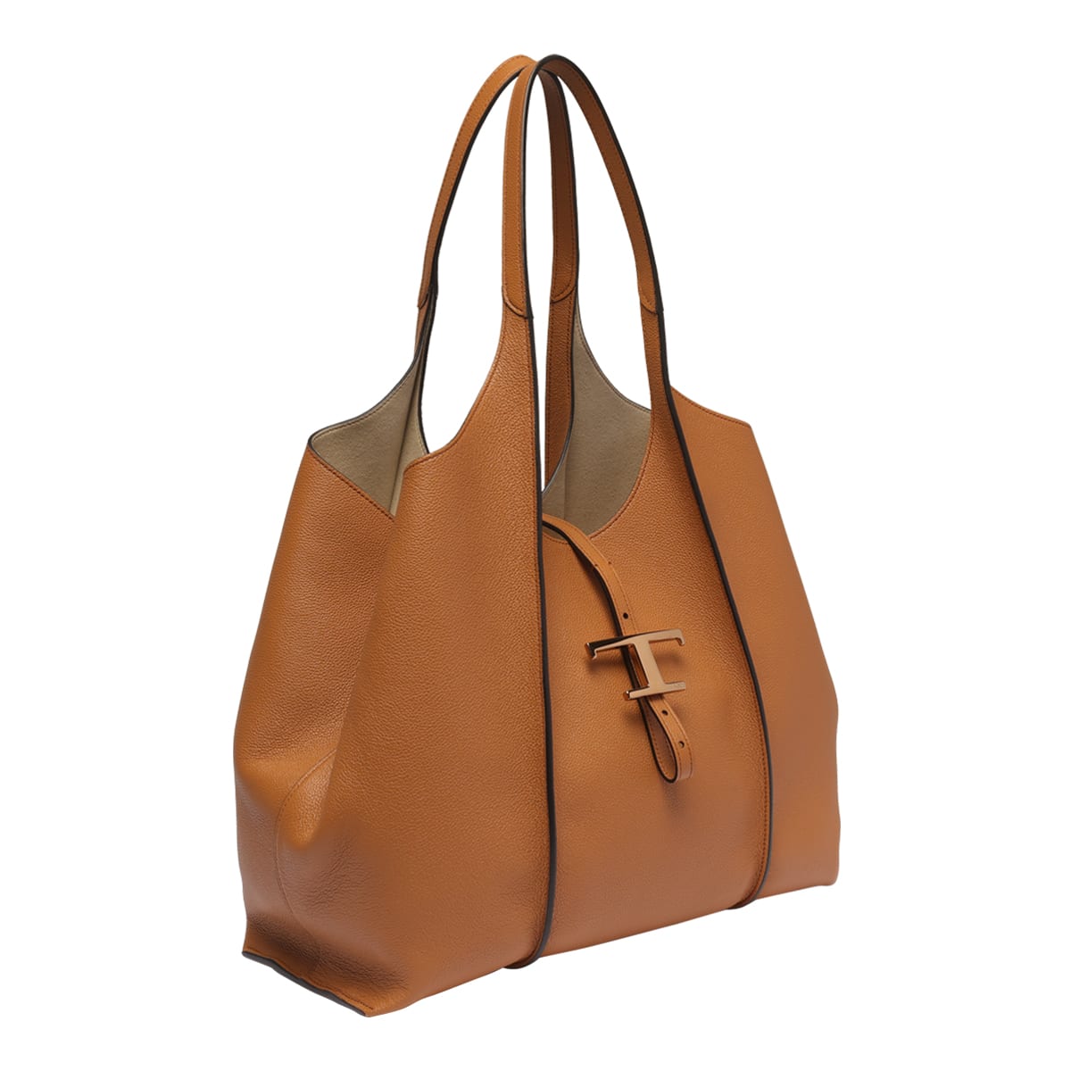 Shop Tod's Medium T-timeless Shopping Bag In Kenia Scuro