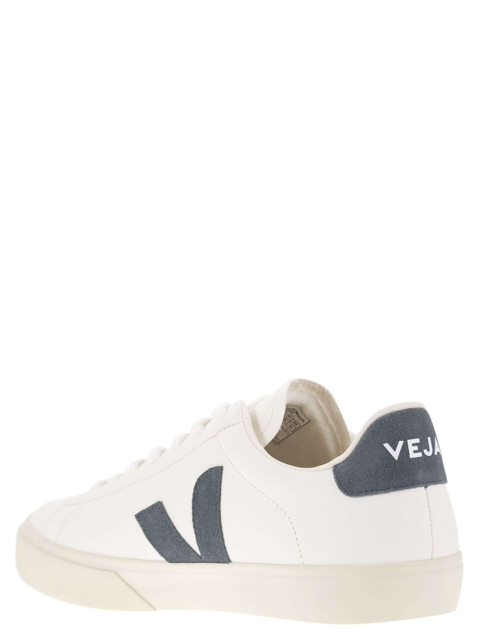 Shop Veja Chromefree Leather Trainers In White/avio
