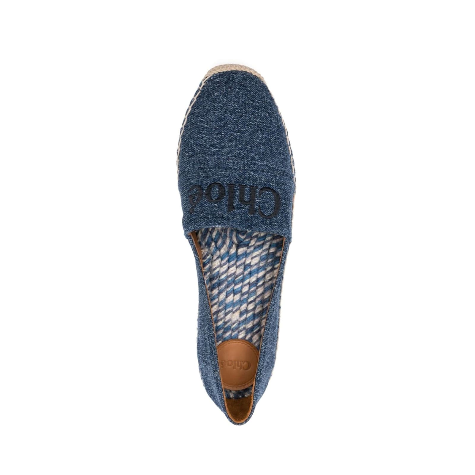 Shop Chloé Embroidered Logo Espadrilles In Blue