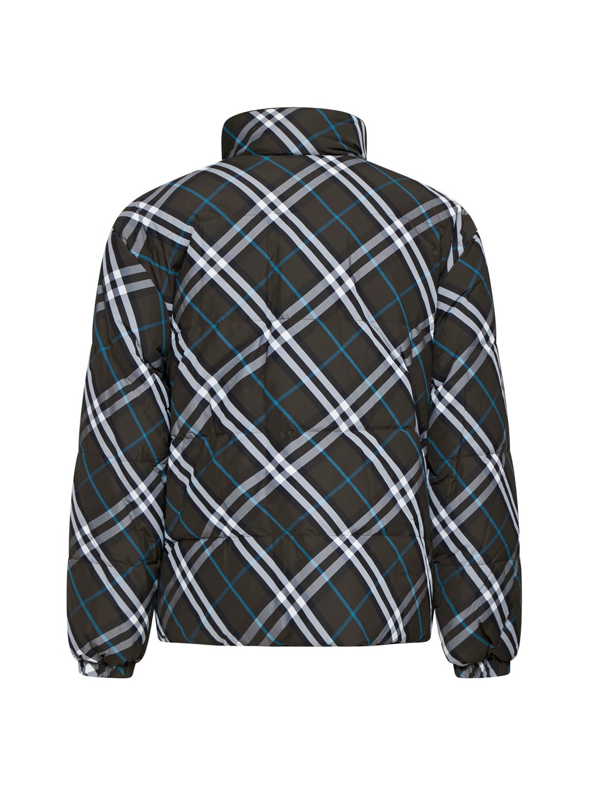 Shop Burberry High-neck Zip-up Checked Jacket In Snug Ip Check