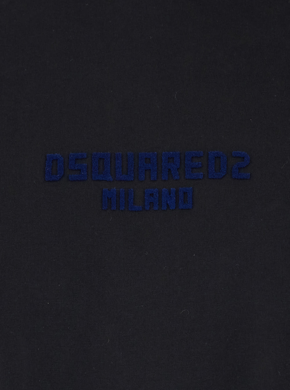 Dsquared2 Black Crewneck T-shirt With Logo Lettering On The Front In Cotton Man In Black
