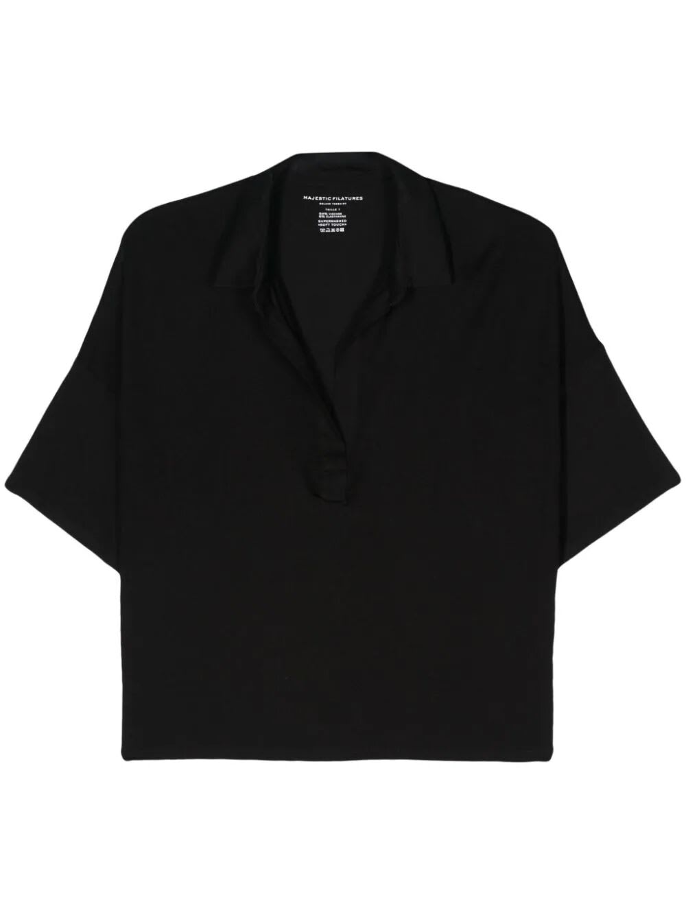 Shop Majestic Short Sleeve Polo In Noir