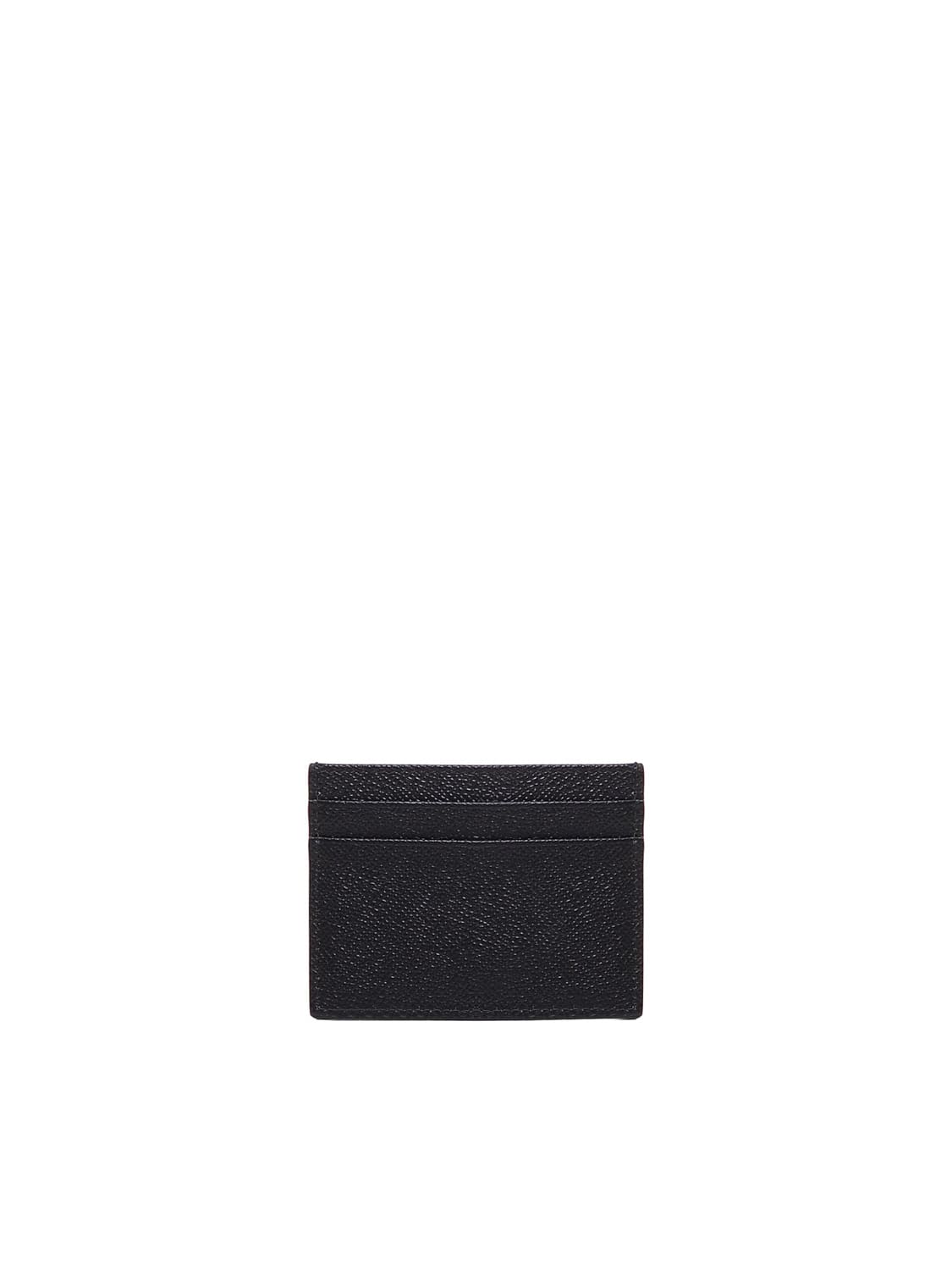 DOLCE & GABBANA CALFSKIN CARD HOLDER WITH METALLIC LOGO 