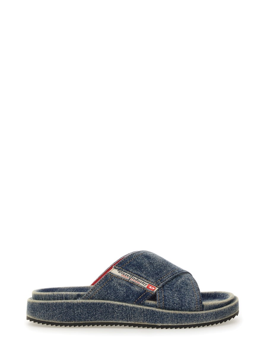 Diesel Slide Sandal "cris Cros" In Blue