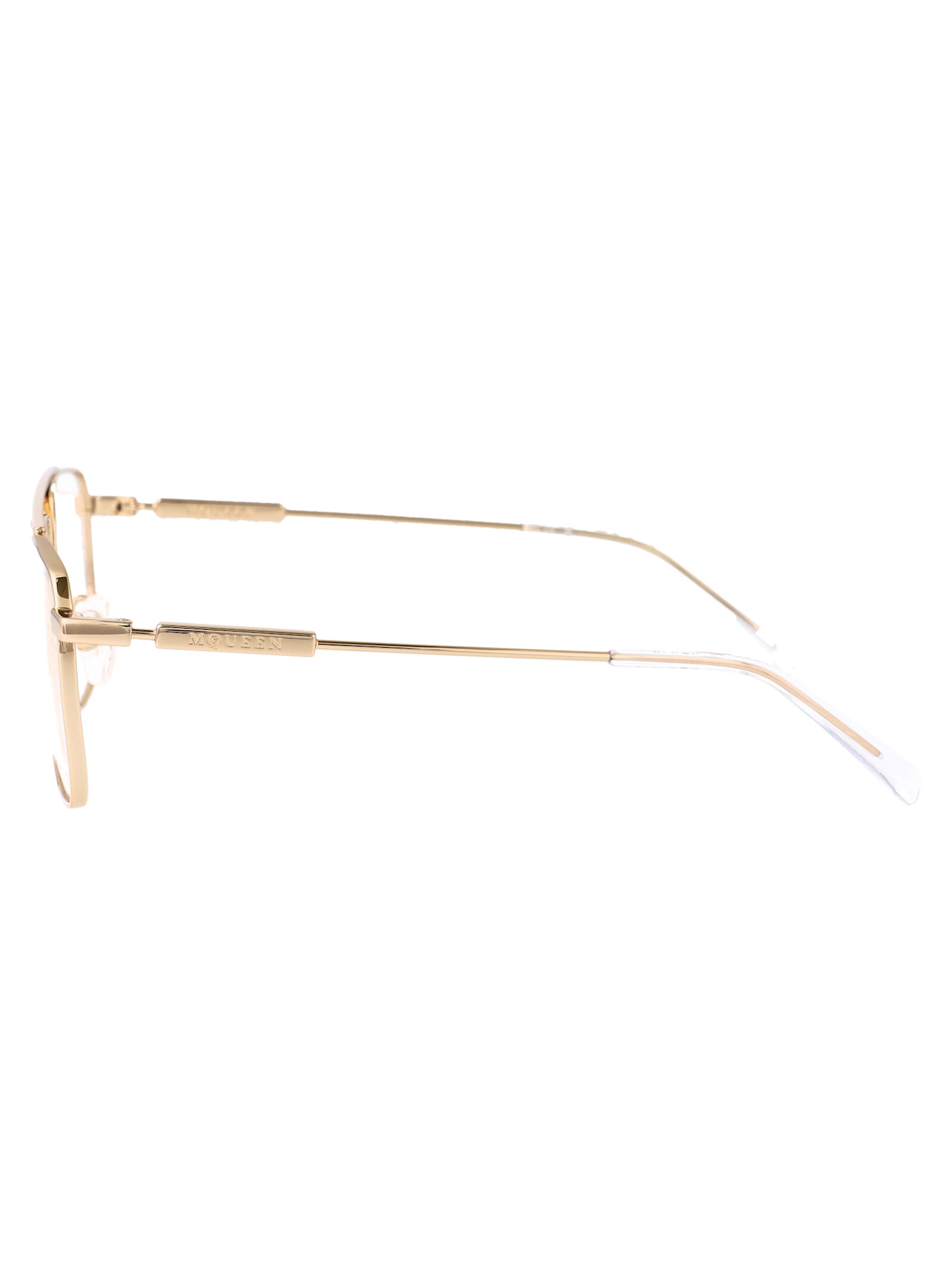 Alexander Mcqueen Am0480o Glasses In Gold-gold-transparent