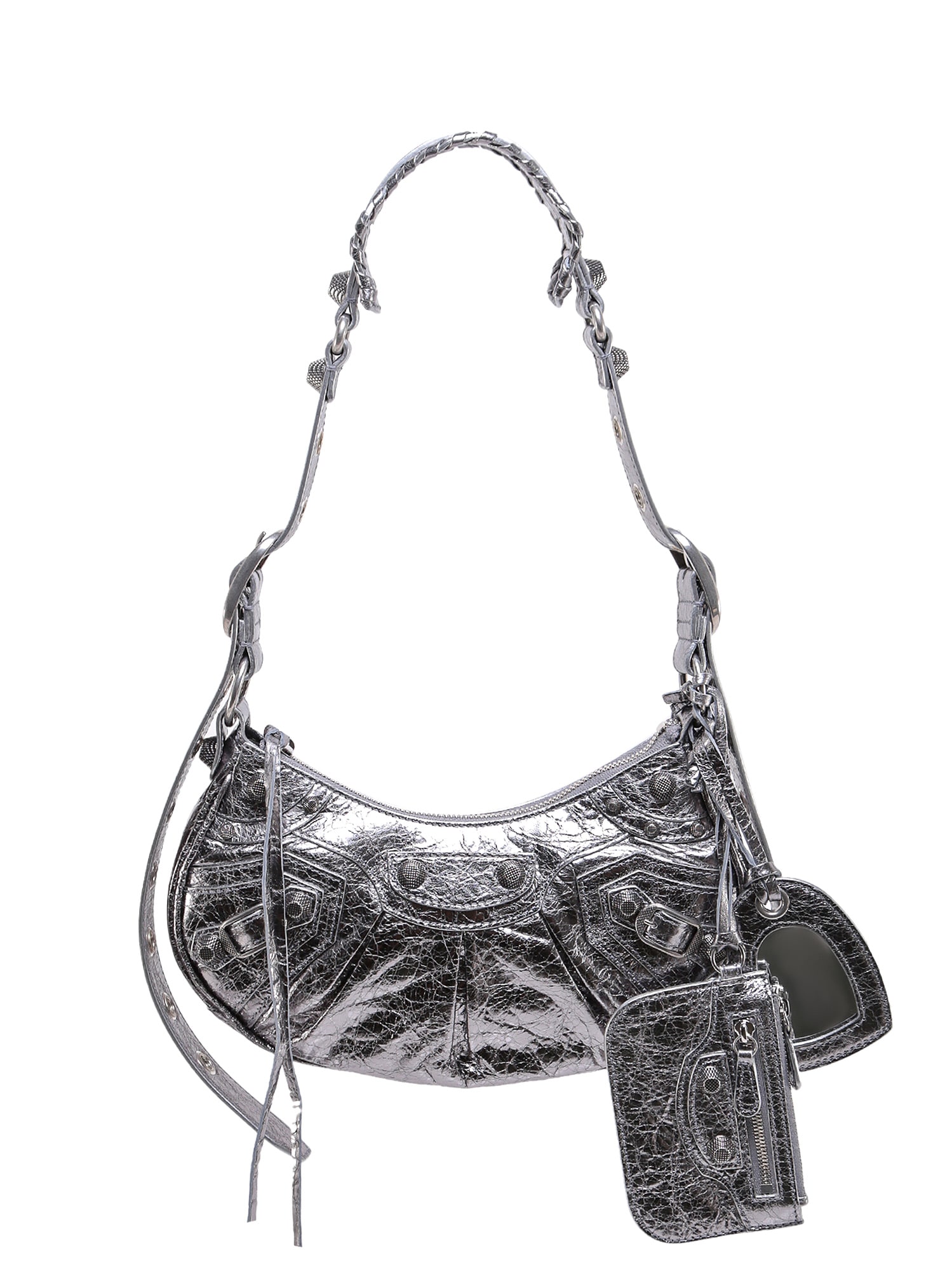 Shop Balenciaga Le Cagole Shoulder Bag In Silver