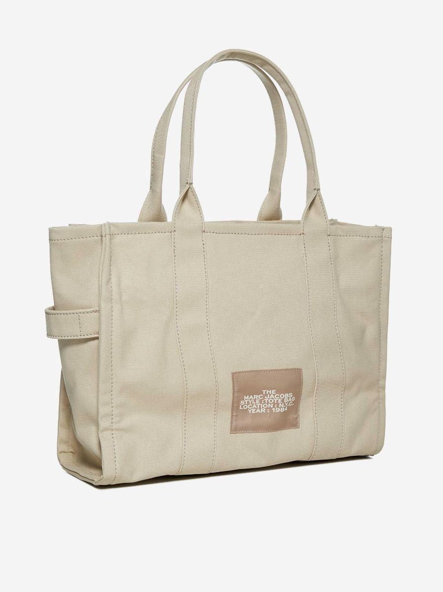 Shop Marc Jacobs The Large Tote Canvas Bag In Beige