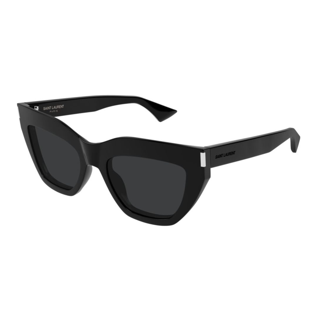 Saint Laurent Black-black-black Recycled Acetate Sunglasses In Black