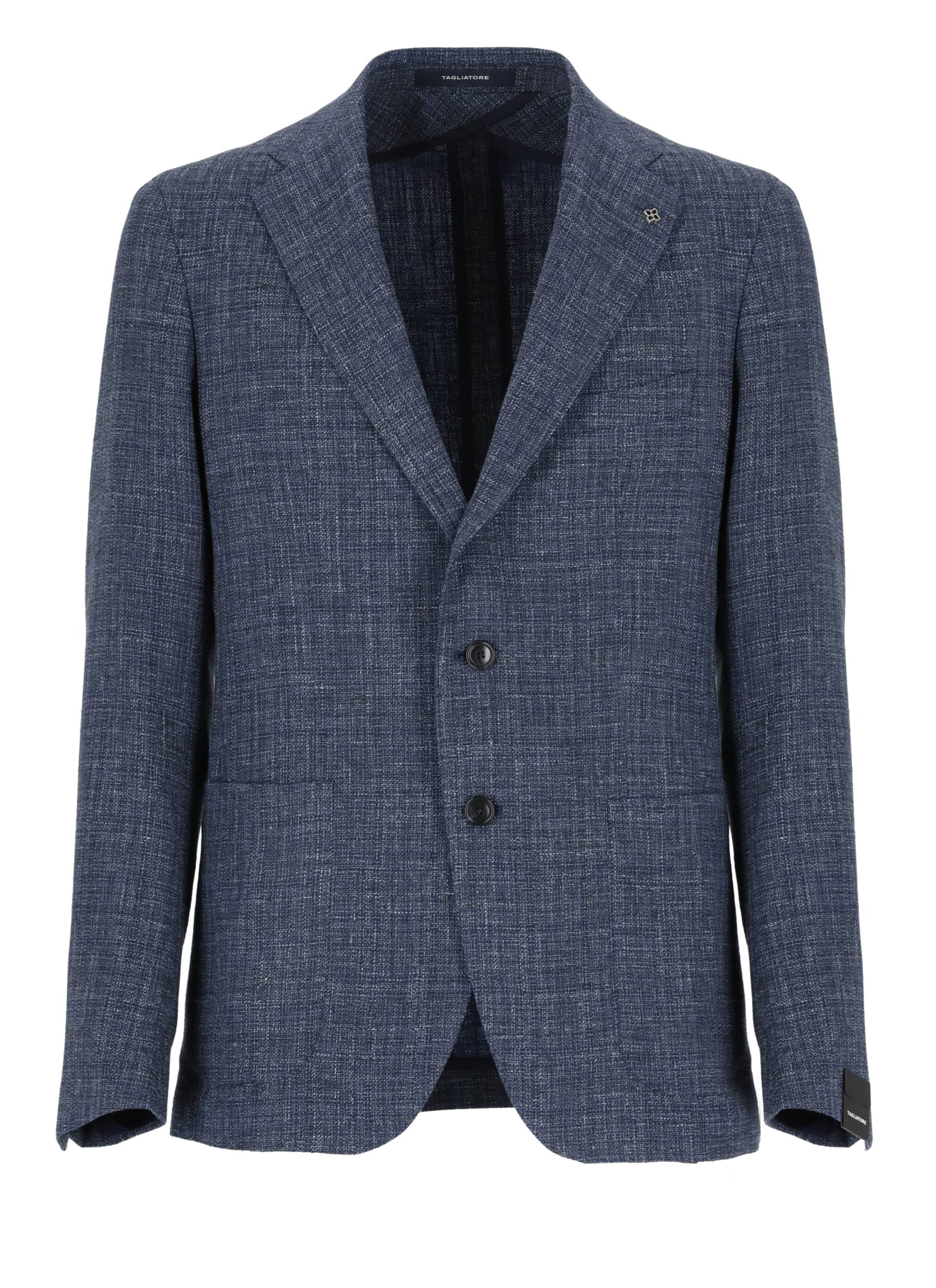 Shop Tagliatore Wool And Cotton Jacket In Blue