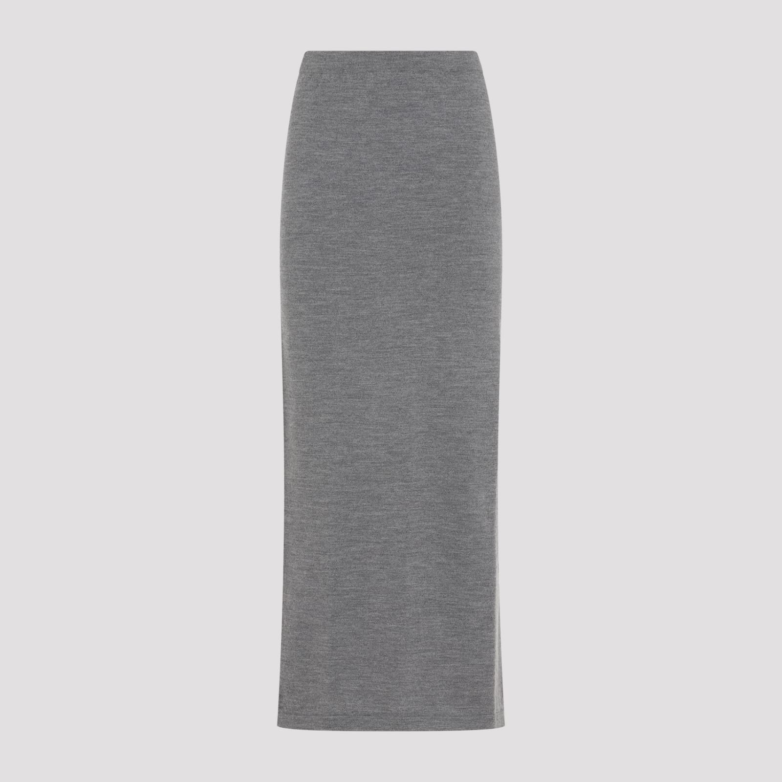 Shop Moschino Knit Pencil Skirt In Grigio