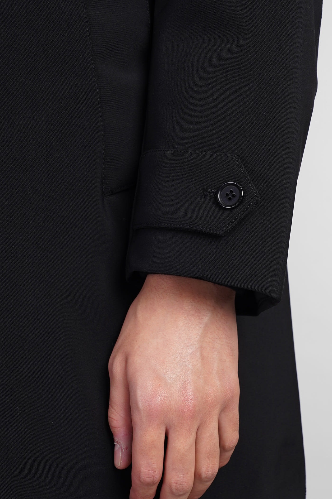 Aspesi Perfetto Coat In Black Polyester In Black