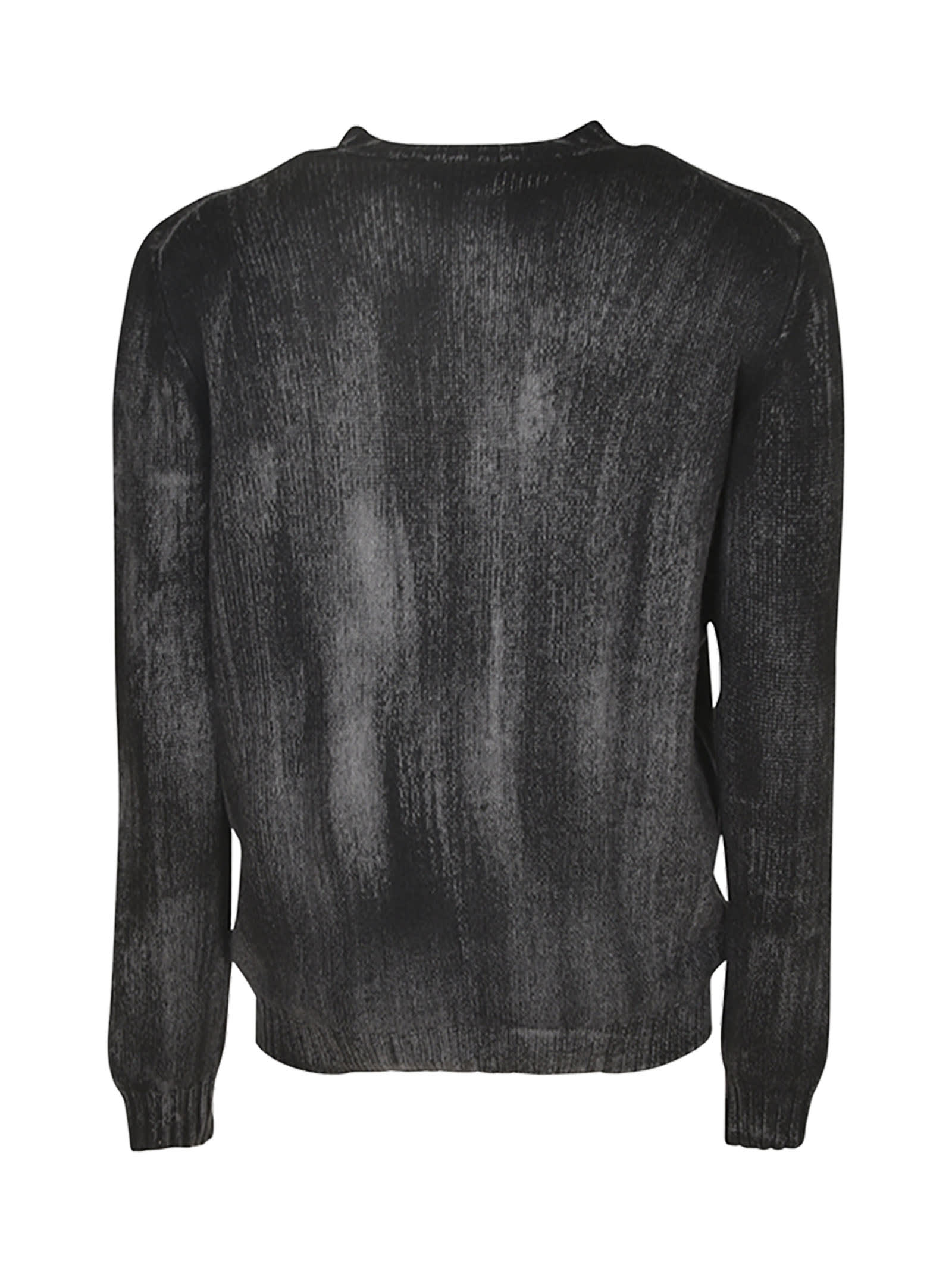 Avant Toi Round Neck Ribbed Sweater In Black
