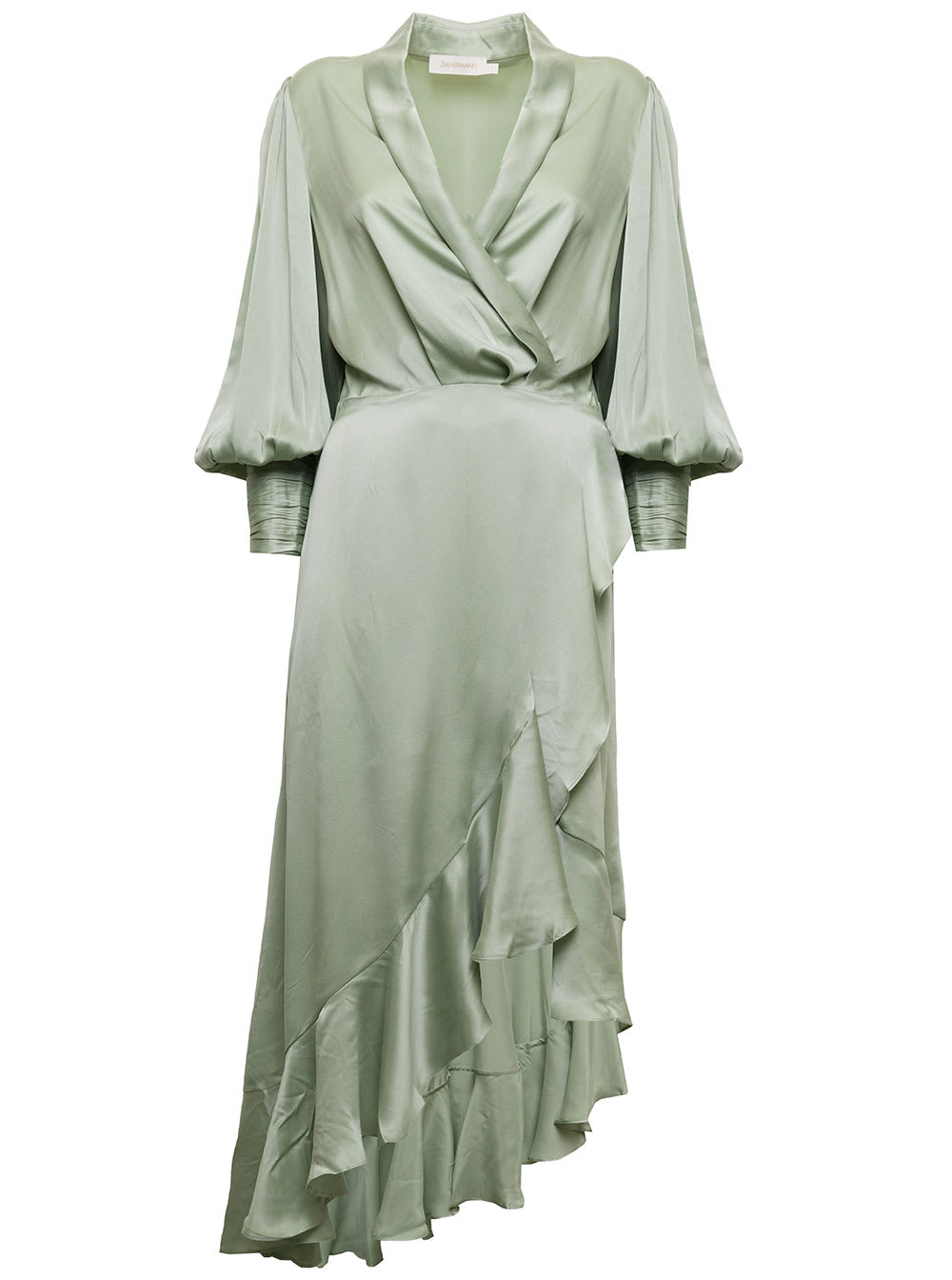 Zimmermann Womans Draped Green Silk Dress