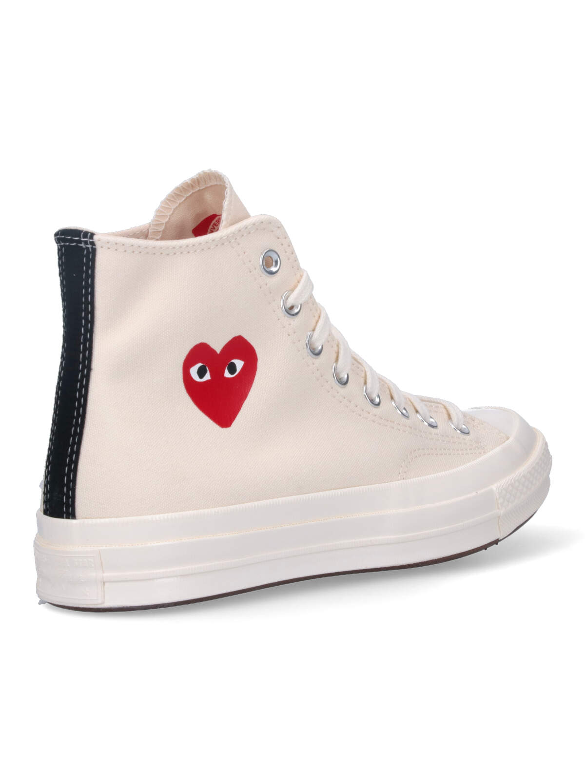 Comme Des Garçons Play High Top Converse Chuck 70 Sneakers In Neutral