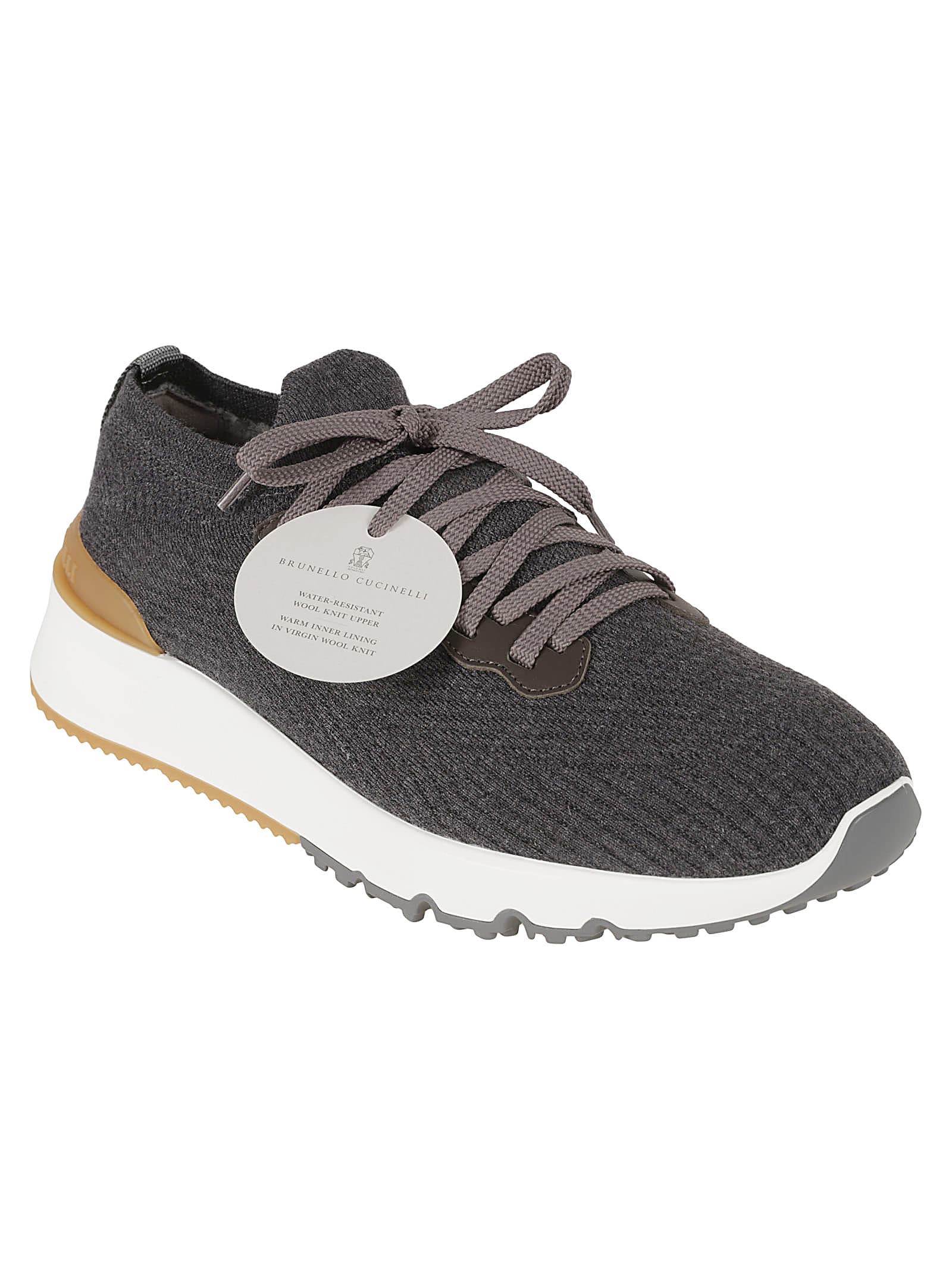 Shop Brunello Cucinelli Mesh Paneled Sneakers In Gradino