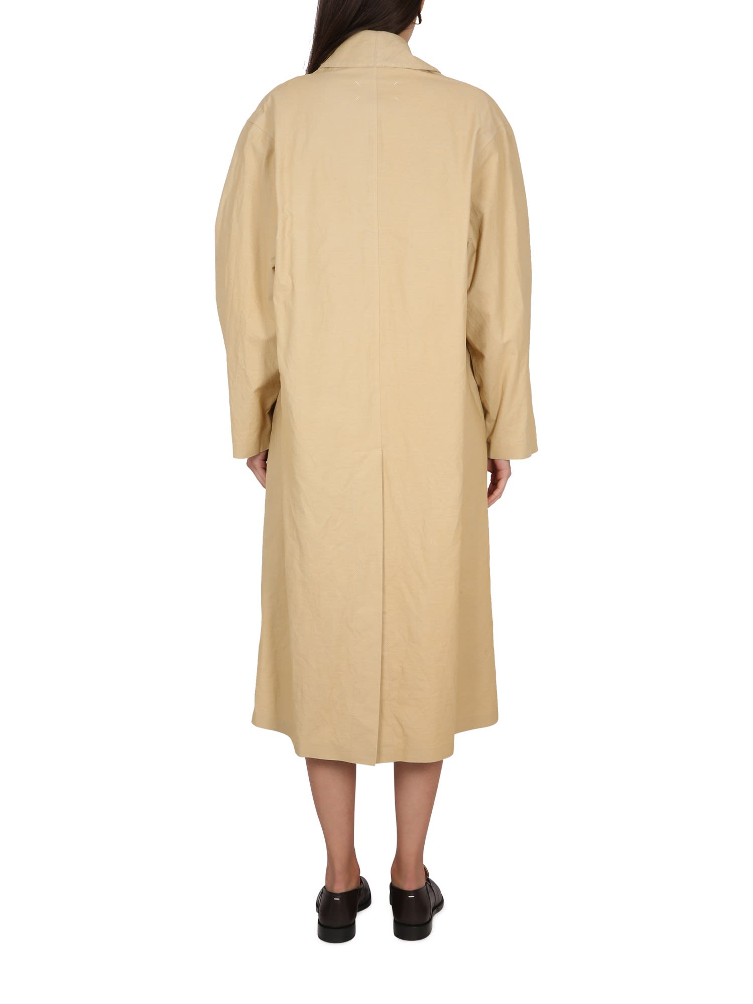 Maison Margiela Utility Style Trench Coat In Beige