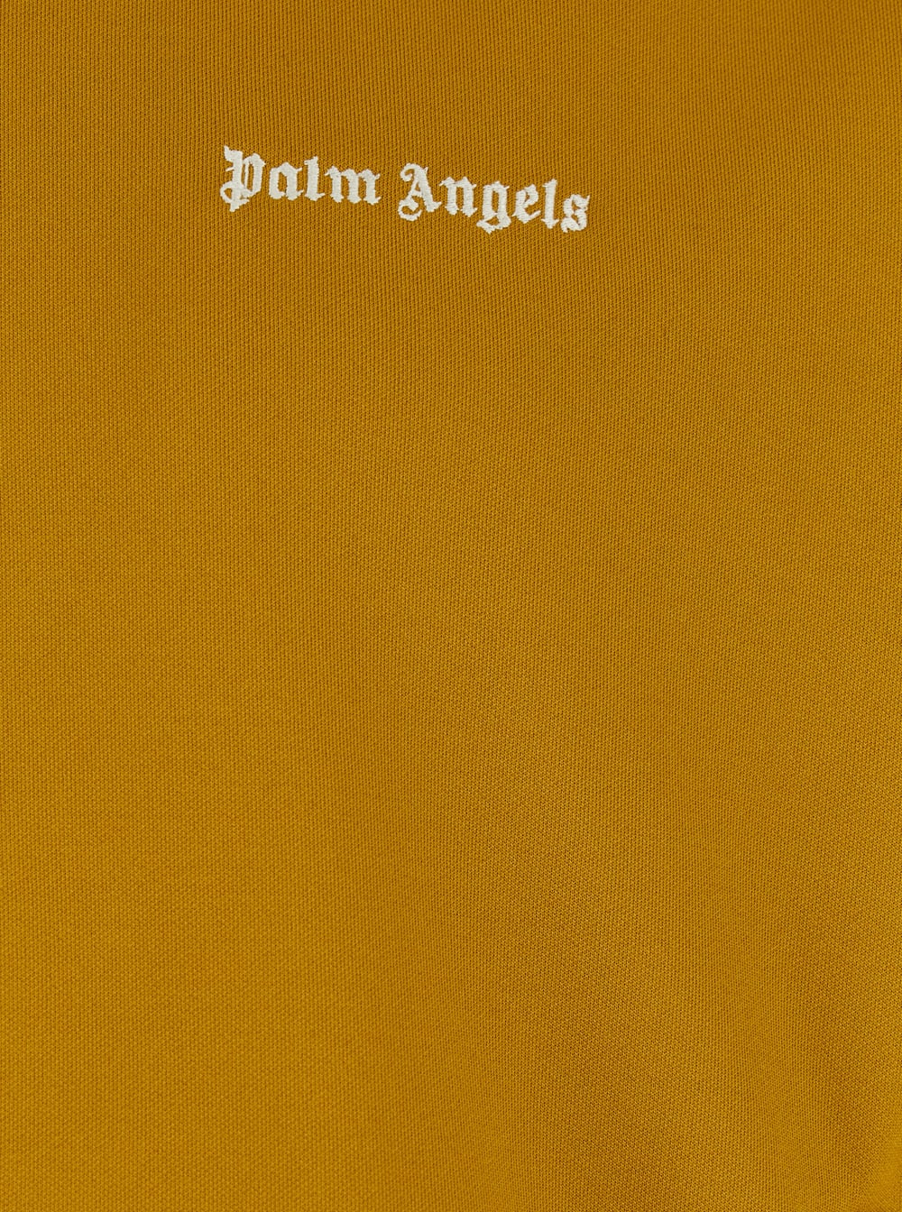 Shop Palm Angels Orange High Neck Sweatshirt With Logo Lettering On The Front In Tech Fabric Man In Golden Brown Off White