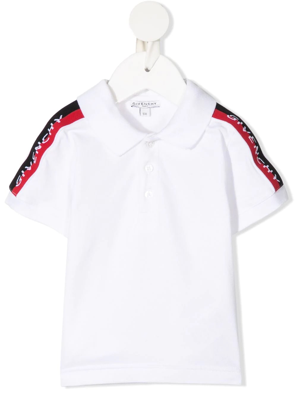 Newborn White Polo Shirt With Givenchy Ribbons