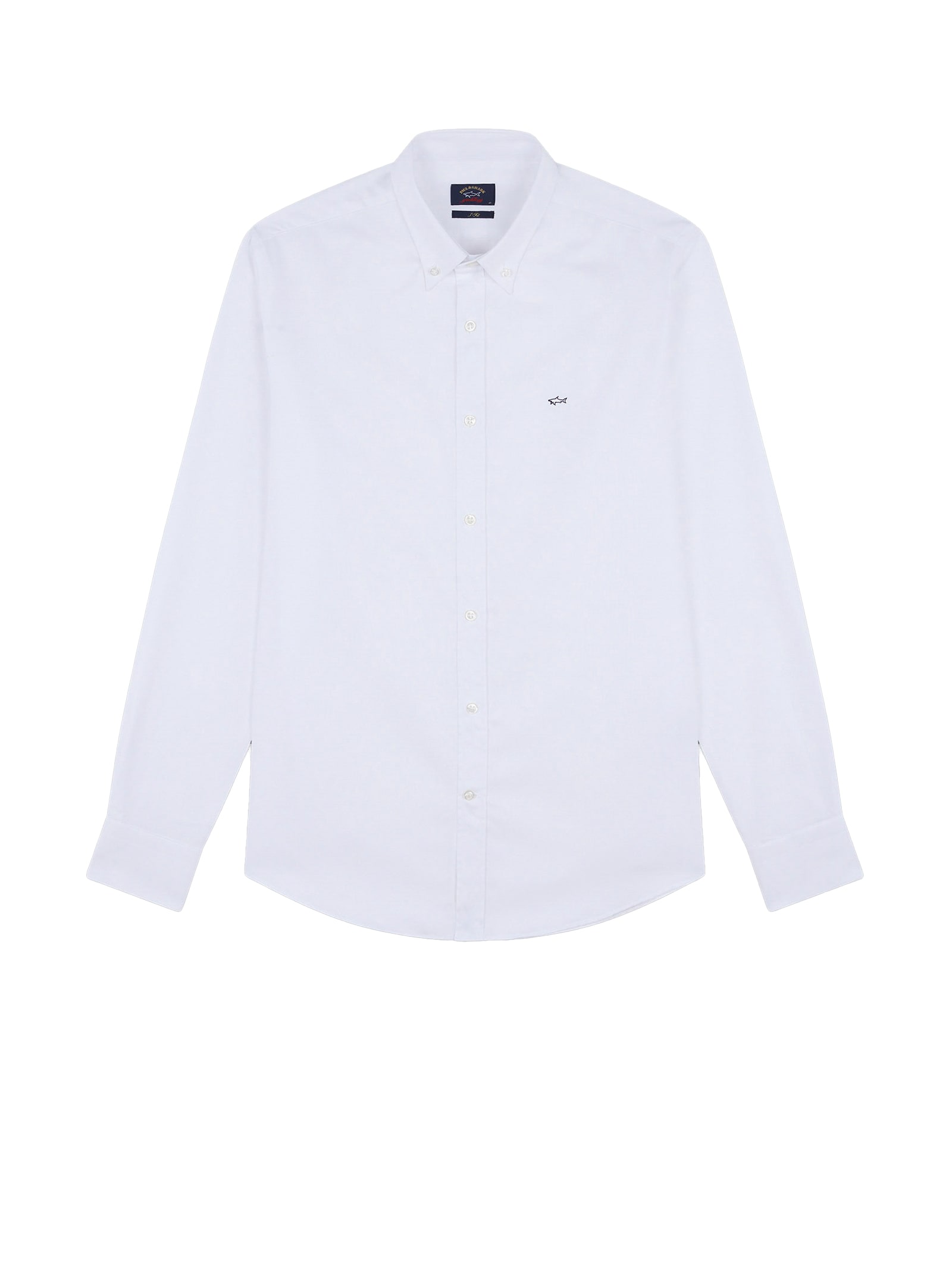 Paul&amp;shark White Oxford Shirt With Logo In Blue