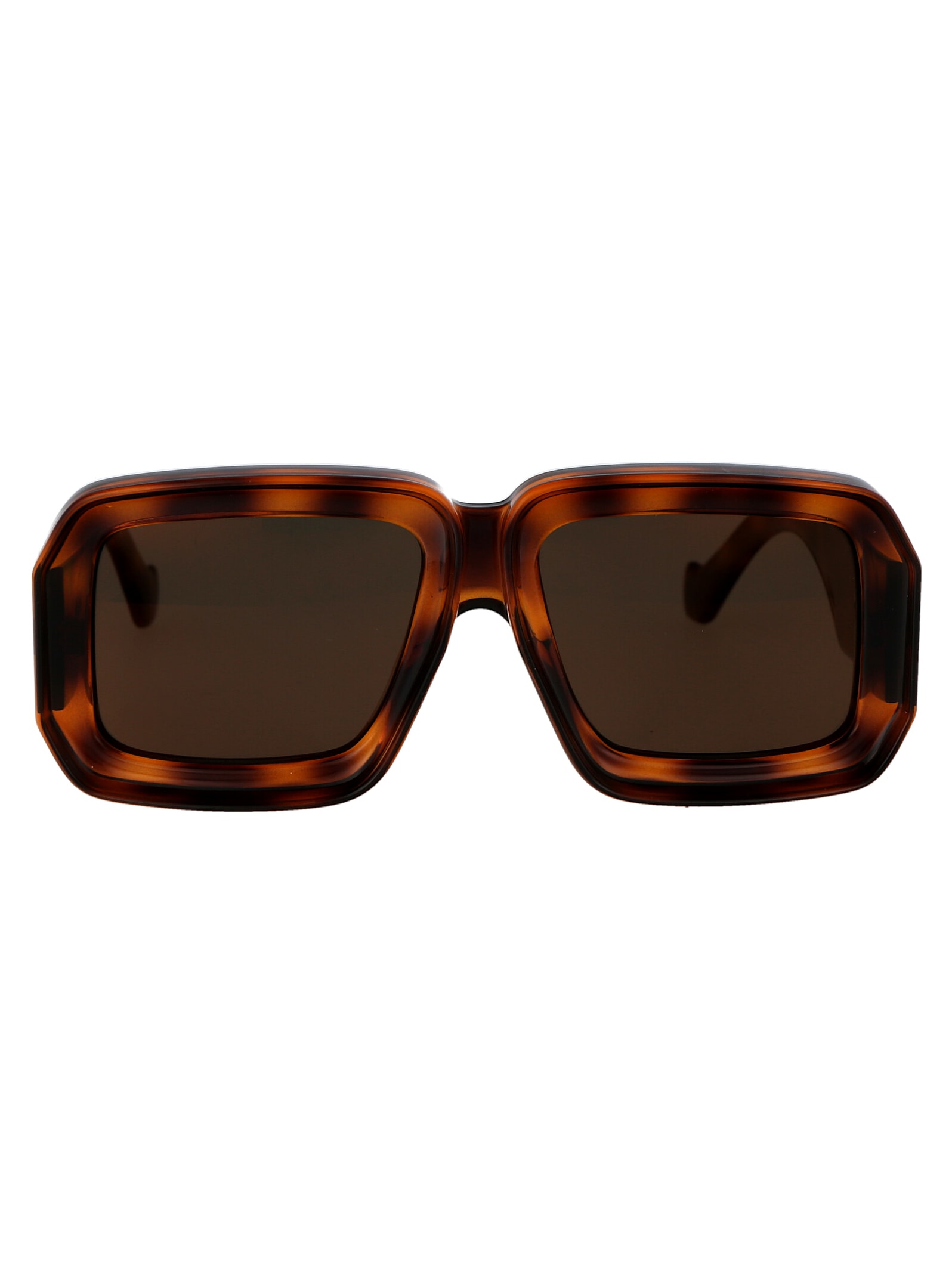 Loewe Paulas Ibiza Sunglasses In 52g Dark Havana Brown Mirror