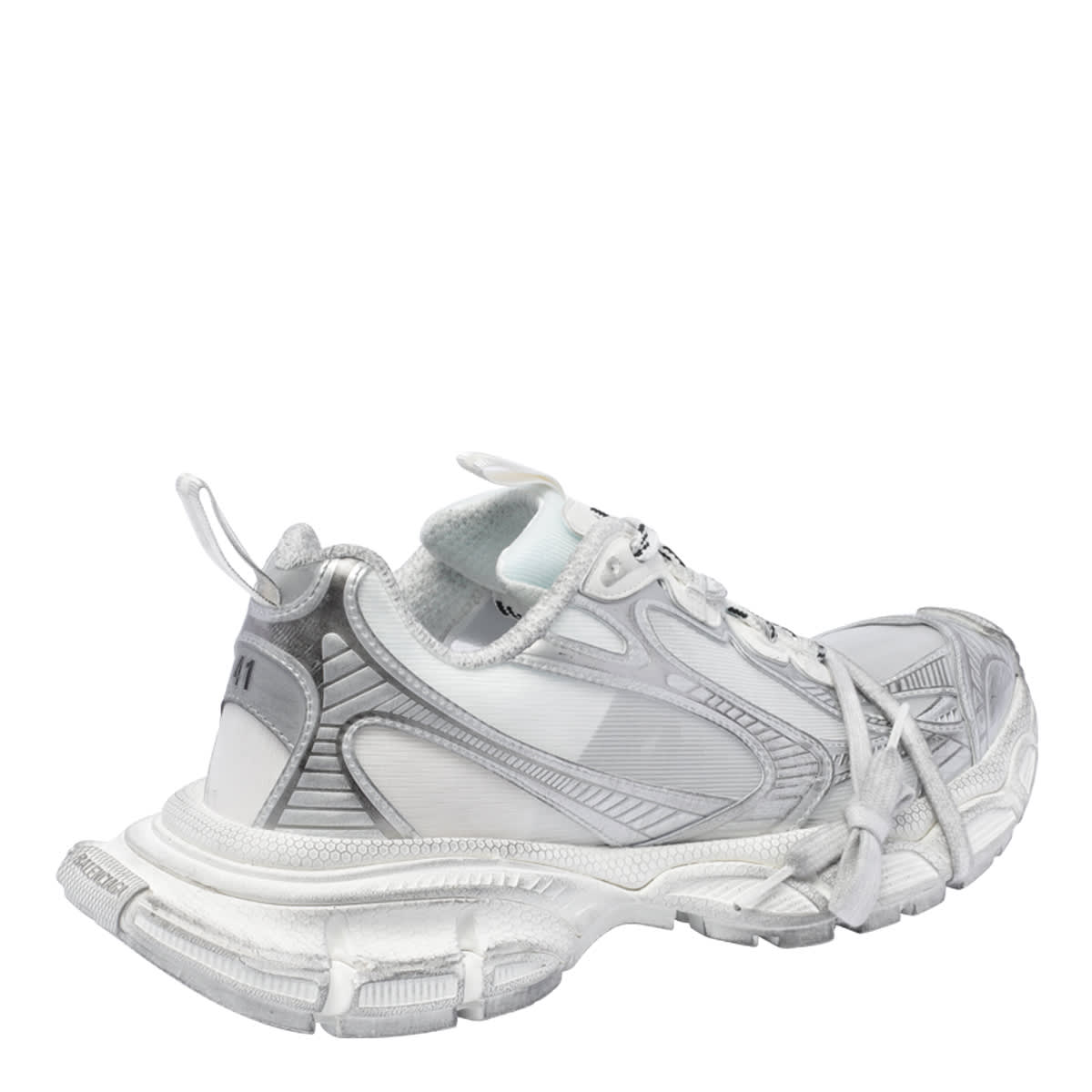 Shop Balenciaga 3xl Sneakers In White/silver