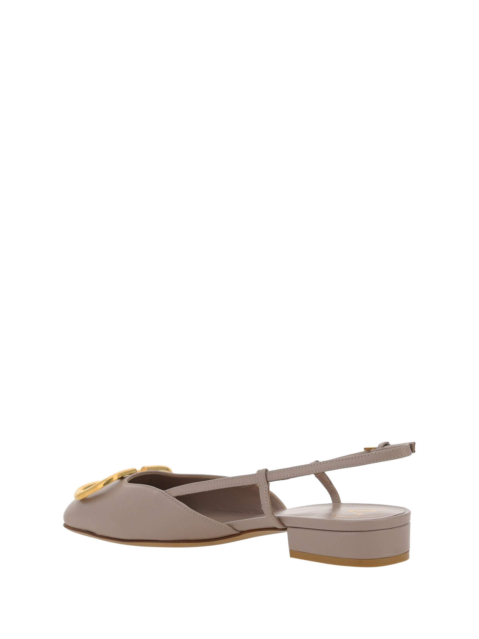 Shop Valentino Vlogo Ballerinas In Poudre