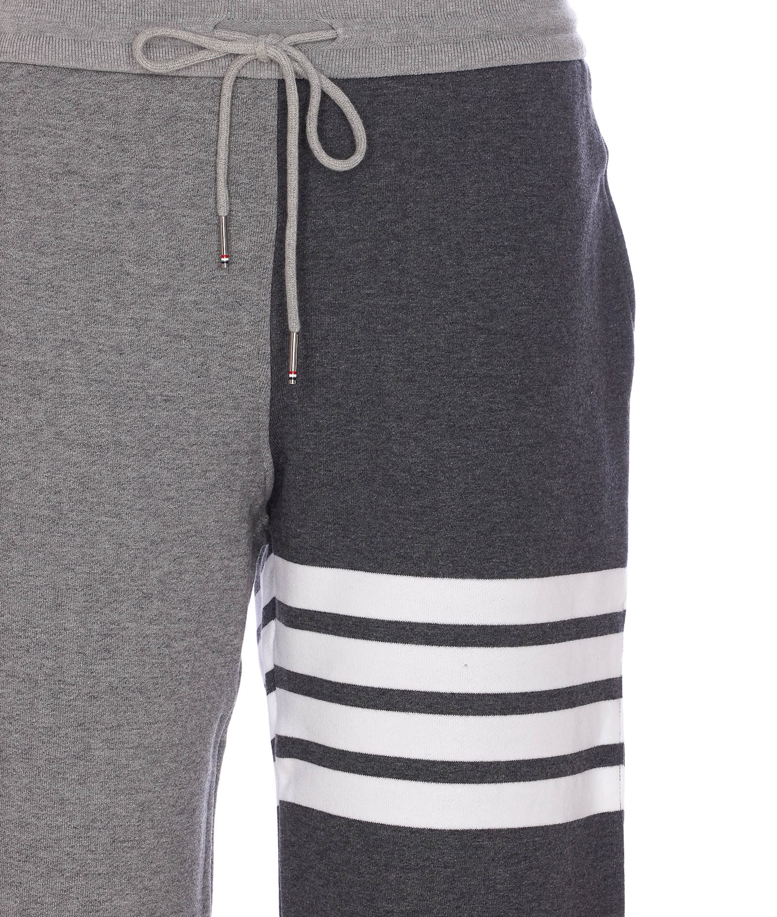 Thom Browne Trousers Block Design Striped Detail In Gray