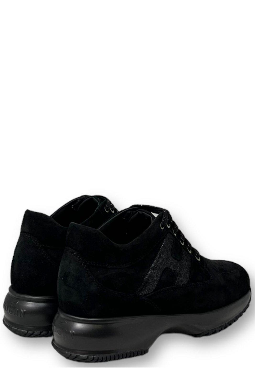 Shop Hogan Interactive Lace-up Sneakers In Nero