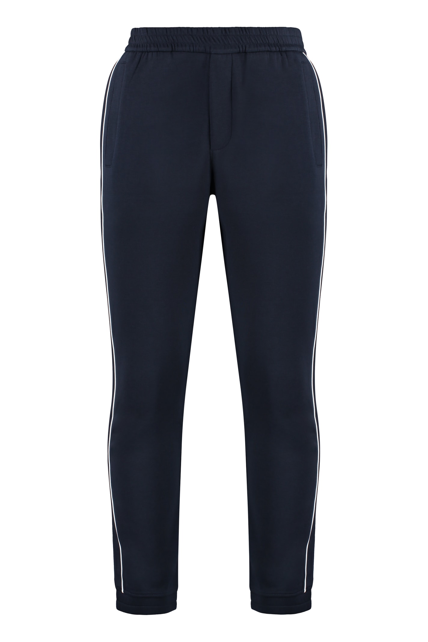 Emporio Armani Cotton Track-pants In Blue