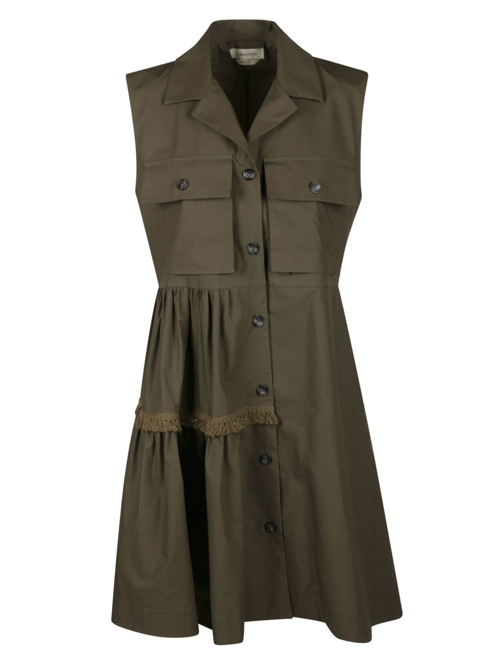 Anna Molinari Sleeveless Military Shirt Dress